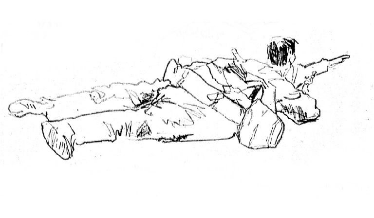 Illustration by Linda Kitson, the official war artist during the Falkland Islands War