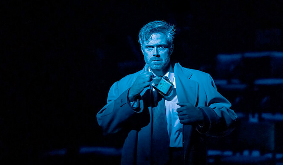 Rory Keenan as Alec Leamas in “The Spy Who Came In From The Cold” at Chichester Festival Theatre. Photo by Johan Persson