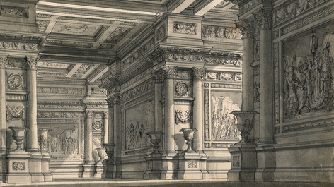 Stage design for the palace of Titus in ‘La clemenza di Tito’ by Mozart. Image: Piemags / CHB