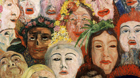 Facing the truth: detail from “Self-Portrait with Masks” (1899) by James Ensor