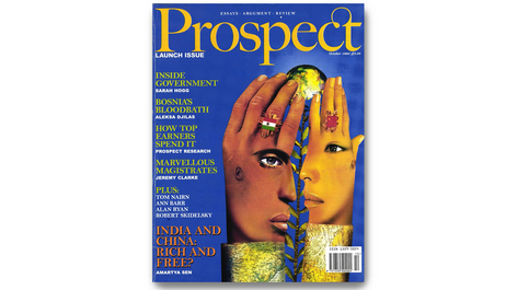 Image: Prospect’s first issue, October 1995. Cover illustration by Janet Woolley