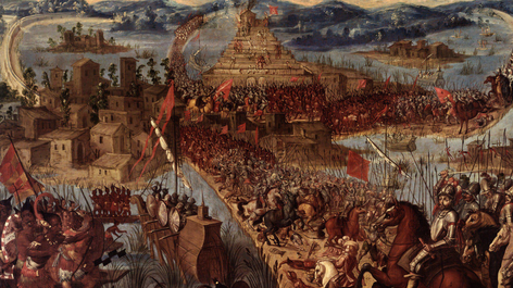 “The Conquest of Tenochtitlan” from the Conquest of México series (circa 17th century)